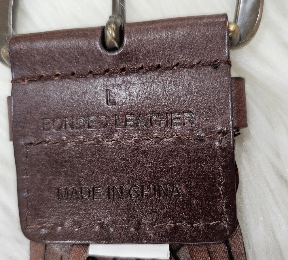Western Bohemian Brown Leather Wide Braided  Buckle Belt - Picture 3 of 8